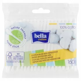  Bastoncini cotonati Bella Cotton, carta, 160 pz