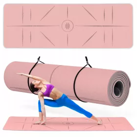    TAPPETO FITNESS per esercizi YOGA, ginnico in TPE, ANTISCIVOLO, SUPPORTO spesso
