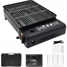    GRILL A CARTUCCIA A GAS FORNELLO A GAS PORTATILE PER TURISMO CON PADELLA PER FRIGGERE