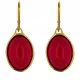  Orecchini con Ambra Rossa del Baltico, Argento 925 placcato Oro