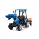  MEGA Trattore per bambini a batteria con rimorchio D68 Blu 24V
