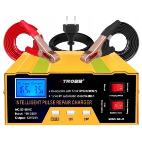    RADDRIZZATORE a microprocessore con FUNZIONE RIPARAZIONE CARICABATTERIA 12V 24V 10A
