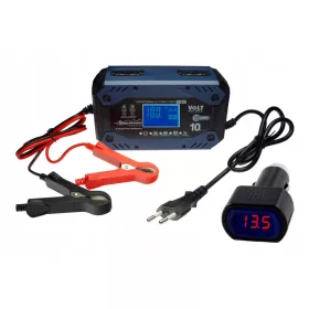    Raddrizzatore automatico, rigenerazione a 9 stadi, desolforazione, LCD 12/24 V 10 A