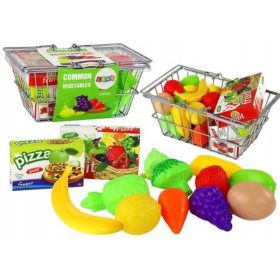  Cestino della spesa in metallo con frutta e verdura