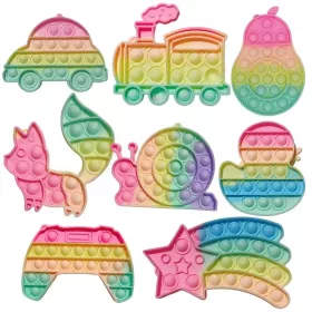    Simpatico cartone animato Fidget Reliver Stress Toys Semplice fossetta Push Bubble Antistress