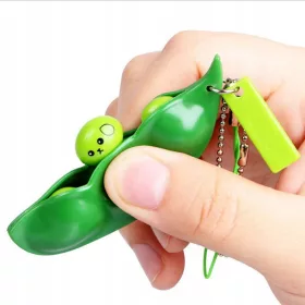    Fidget Toys Decompressione Edamame Toys Squishy Squeeze Piselli Fagioli Portachiavi