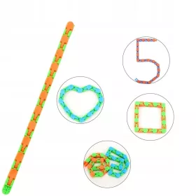    1 pezzo di tracce stravaganti Snap and Click Fidget Toys Bambini Autismo Snake Puzzle Classe