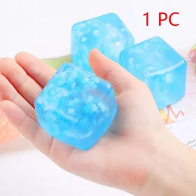    Fiocco di neve blu cubetti di ghiaccio antistress palla elastica da spremere decompressione