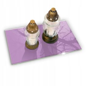   Base in Vetro Temperato per Lumini con Piedini Antiscivolo e Stampa Elegante - 52x30 cm