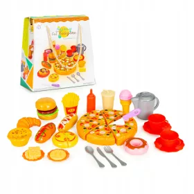    SET GIOCATTOLO PIZZA FAST FOOD PATATINE HOTDOG PER BAMBINI CON VELCRO