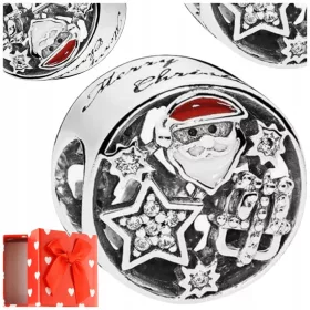    Charms perline pendenti SANTA s925 NATALE in regalo + SCATOLA OMAGGIO