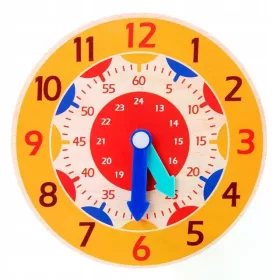   Bambini Montessori Orologio in legno Giocattoli Apprendimento del tempo Sussidi didattici Educativi T