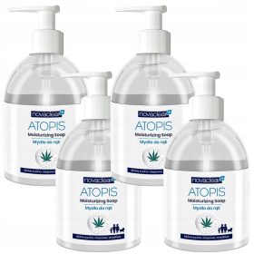   Set 4 Confezioni di Sapone Mani Novaclear Atopis 300 ml con Olio di Canapa e Liquirizia