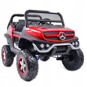    MERCEDES BENZ UNIMOG 4X4,12V14AH, AMMORTIZZATORI, RUOTE MORBIDE, MP4, VERNICE S