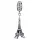  Charm Torre Eiffel in argento 925 pendente con zirconi