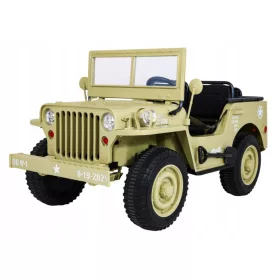    Auto militare retrò e resistente per 3 bambini Matcha + guida 4x4 + deposito + EVA