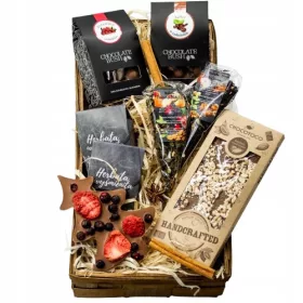    CESTINO REGALO Regalo per il giorno di San Nicola, tè al cioccolato, albero di Natale