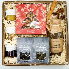    CESTINO REGALO Regalo di Natale Tè cioccolato Miele Regali di Babbo Natale