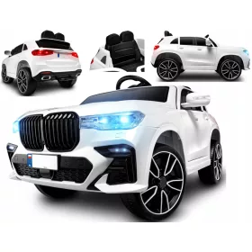    SUV ELETTRICO GRANDE PER BAMBINI 4X4 LED, TELECOMANDO, PELLE, COLORE BIANCO 2-7 ANNI