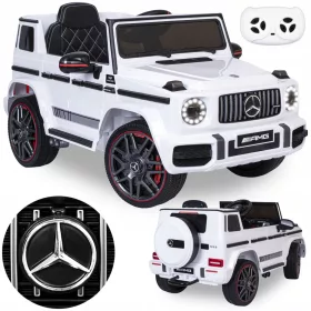    MERCEDES G63 AMG CAR AUTO ELETTRICA A BATTERIA PER BAMBINI, BIANCA