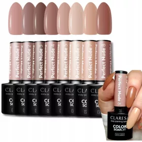    CLARESA PERFECT NUDE 1-8 SET SMALTI IBRIDI INTERA COLLEZIONE BEIGE MARRONE