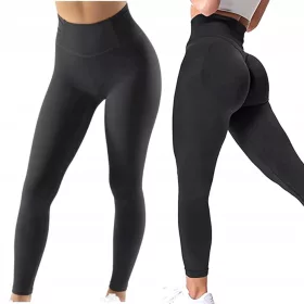    2253 PUSH UP Leggings sportivi modellanti a vita alta con rouches L