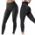  2253 PUSH UP Leggings sportivi modellanti a vita alta con rouches L