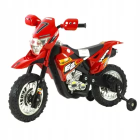    Motocicletta a batteria per bambini 2 x 45 GLOWING WHEELS LEATHER MOTO-M-9-RED