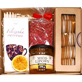    CESTINO SET REGALO REGALO REGALO MIELE CIOCCOLATO TÈ PAN DI ZENZERO