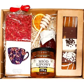    CESTINO SET REGALO REGALO REGALO MIELE TÈ MARMELLATA PAN DI ZENZERO