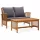 Set Arredo Giardino Vintage in Legno di Acacia 102x50x43cm, Grigio Scuro