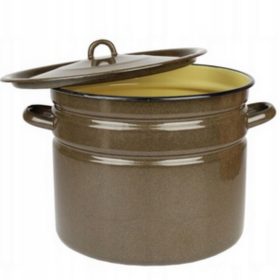  Pentola Emaillata Semplice Marrone 40l - Ideale per Bigos e Altre Ricette