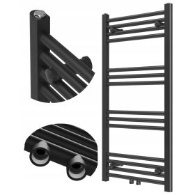    RADIATORE BAGNO MODERNO RADIATORE A SCALA NERO 100x50 cm RAVEN