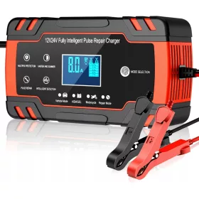    RADDRIZZATORE CARICABATTERIE DA AUTO 12 V/4 A 24 V INTELLIGENTE PORTATILE