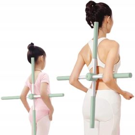    BASTONE DA YOGA ALLUNGABILE PER STRETCHING DELLA SCHIENA CORRETTORE POSTURA 80CM