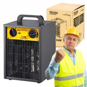    POTENTE RISCALDATORE ELETTRICO 3000W RISCALDATORE SOFFIANTE CON TERMOSTATO 3kW