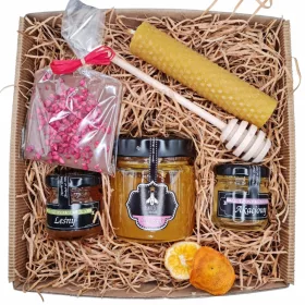  CESTINO REGALO SET REGALO CIOCCOLATO MIELE