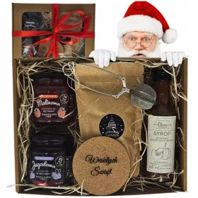    CESTO MEGA BOX CONFEZIONE REGALO SCIROPPO DI NATALE MARMELLATA TÈ DI NATALE