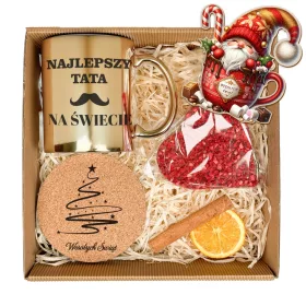    CESTINO REGALO Regalo di Natale per papà SET TAZZA, PIATTO DI CIOCCOLATO