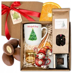    CESTINO REGALO Festività Natale San Nicola Tè MANDORLE MIELE box