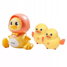    Cartone animato giocattolo da passeggio per lo sviluppo iniziale divertente mobile giallo mamma 2 bambino