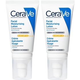   CeraVe Crema Viso Idratante SPF 30 per Pelle Normale e Secca 52ml x2