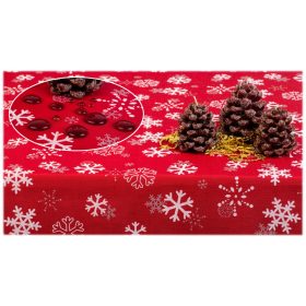   Obrus "Świąteczny ŚNIEG" Teflon 100x180 cm, Rosso - Macchia e Resistente