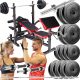  SET BODYBUILDING 95KG FORTE SUPPORTO DA PANCA BILANCIERE MANUBRI PESI