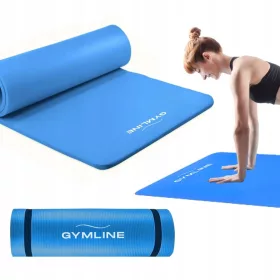    TAPPETO ESERCIZIO BLU 180x60 cm NBR 1,5 cm PER YOGA FITNESS GINNASTICA