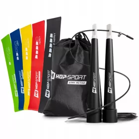    Corda per saltare Hop-Sport + set da allenamento con elastici di resistenza