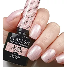    CLARESA Base Power 09 Base per unghie ibrida 5 g senza acidi ORO ROSA