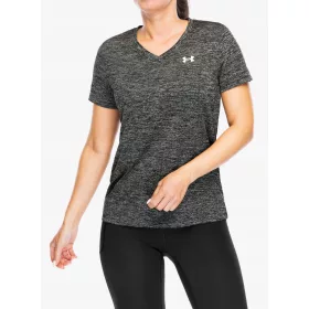    T-shirt da allenamento Under Armour Tech V-Twist da donna nera/bianca L