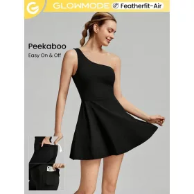    GLOWMODE FeatherFit Mini abito nero pantaloncini monospalla L