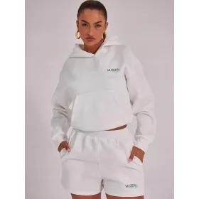  Felpa con cappuccio ampia da donna bianca Shein S